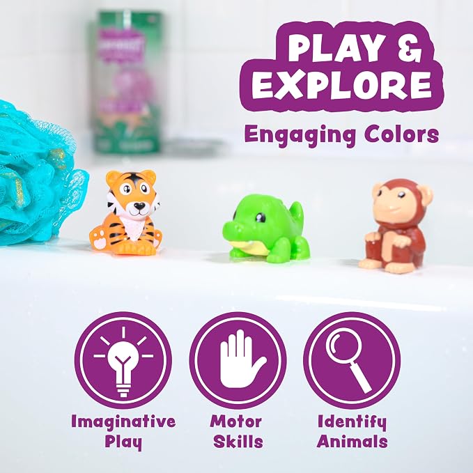 Tub Works® Rainforest™ Mold Free Bath Toys, 6 Pack | Sealed, No Hole Bath Toys - Image 7