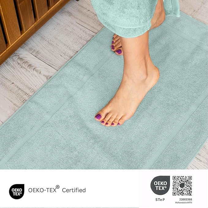 SALBAKOS 100% Turkish Cotton Bath Mat Set 2-Piece - Image 6