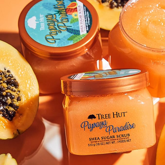 Tree Hut Papaya Paradise Shea Sugar Scrub, Exfoliating, Hydrating & - Image 4