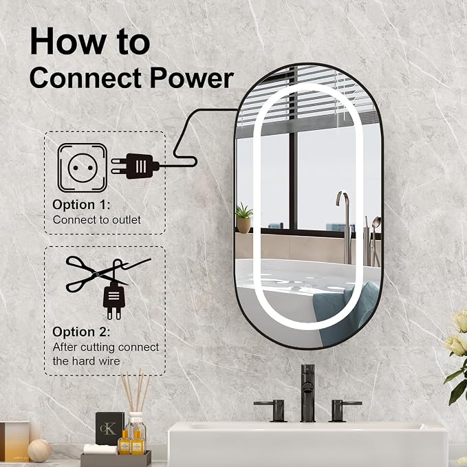 Led Oval Medicine Cabinet Mirror - Image 7