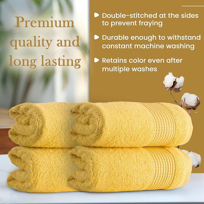 HALLEY Turkish Cotton Towels Hand Towels Super Soft Highly Absorbent 100% - Image 4