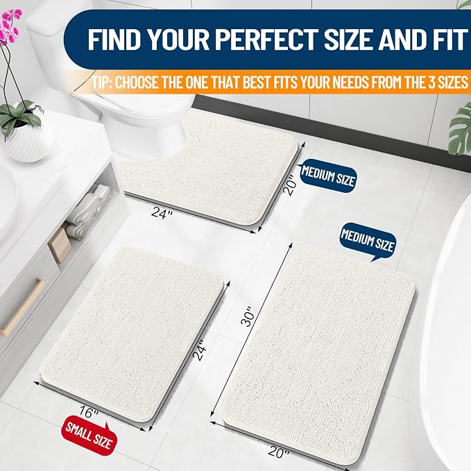 OLANLY Toilet Rugs U-Shaped 24x20, Extra Soft Absorbent Chenille Contour - Image 2