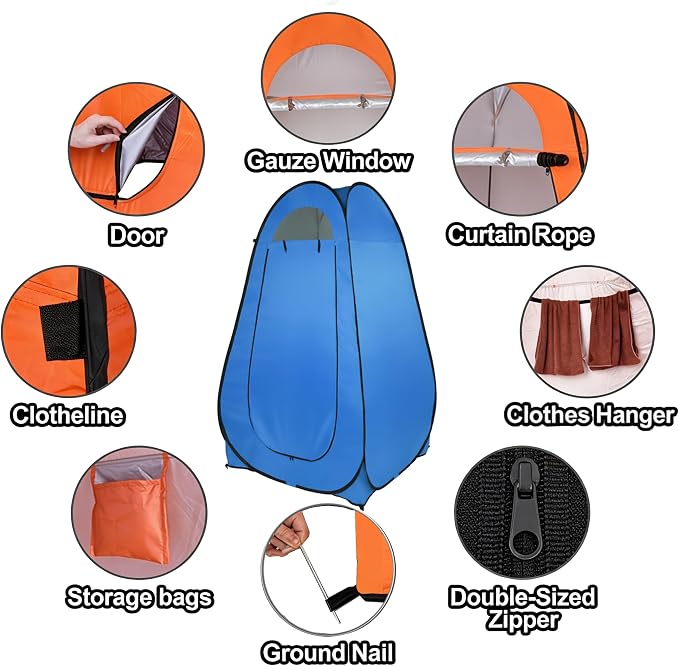 4x4ft Pop Up Privacy Shower Tent - Image 6