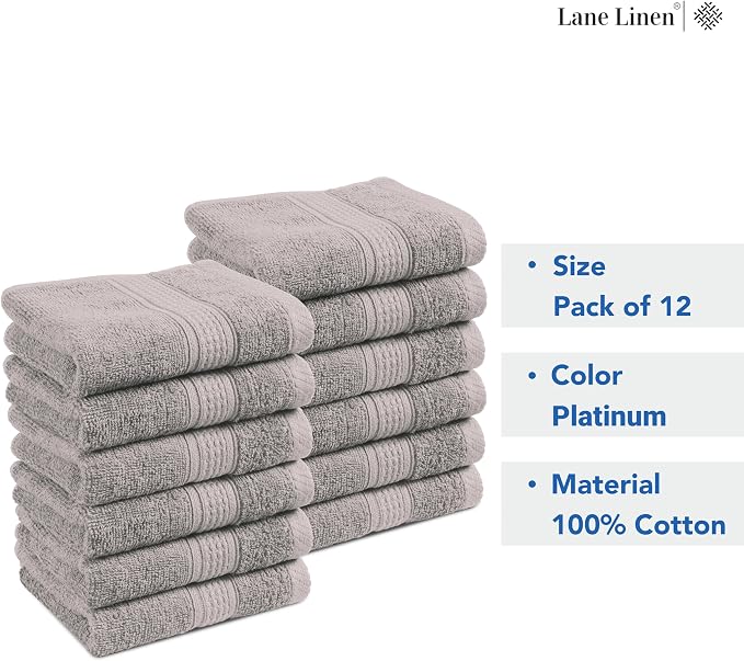 LANE LINEN 100% Cotton Wash Cloths - Image 8