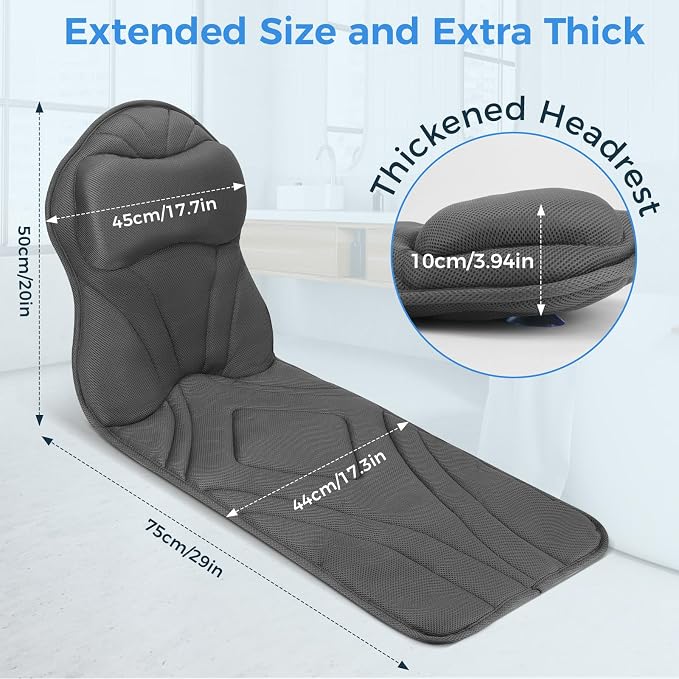 Full Body Bath Pillow for Tub Ergonomic Bathtub Pillow for Neck and Back Support - Image 2