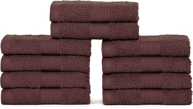 Ample Decor Wash Cloths Pack of 10, Oeko Tex Certified 600 GSM 100% Cotton Soft - Image 3