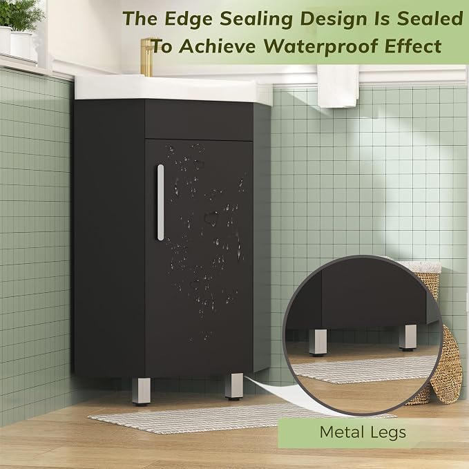 24" Corner Bathroom Vanity Sink - Image 4