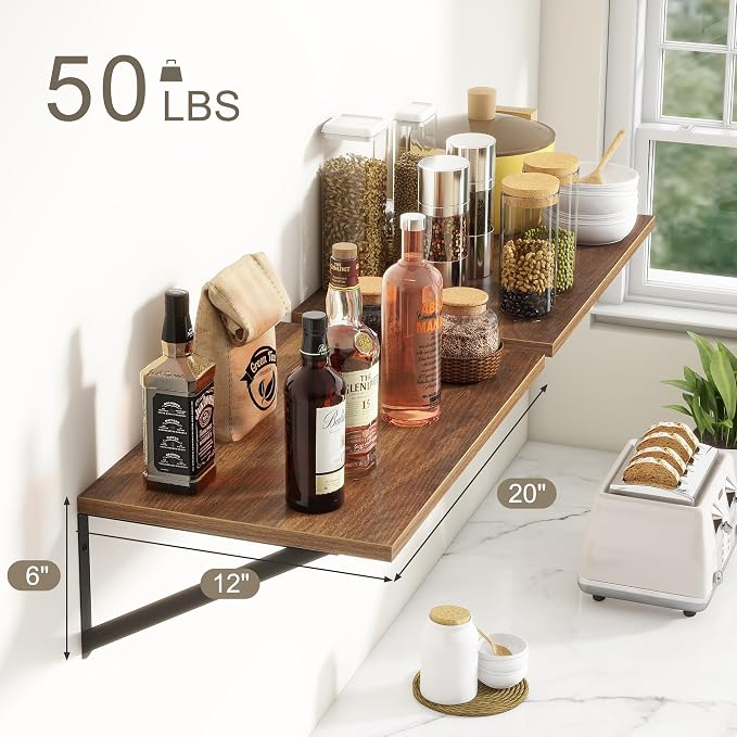 Fun Memories 20 Inch Floating Shelves, Deep Wall Shelves - Image 3