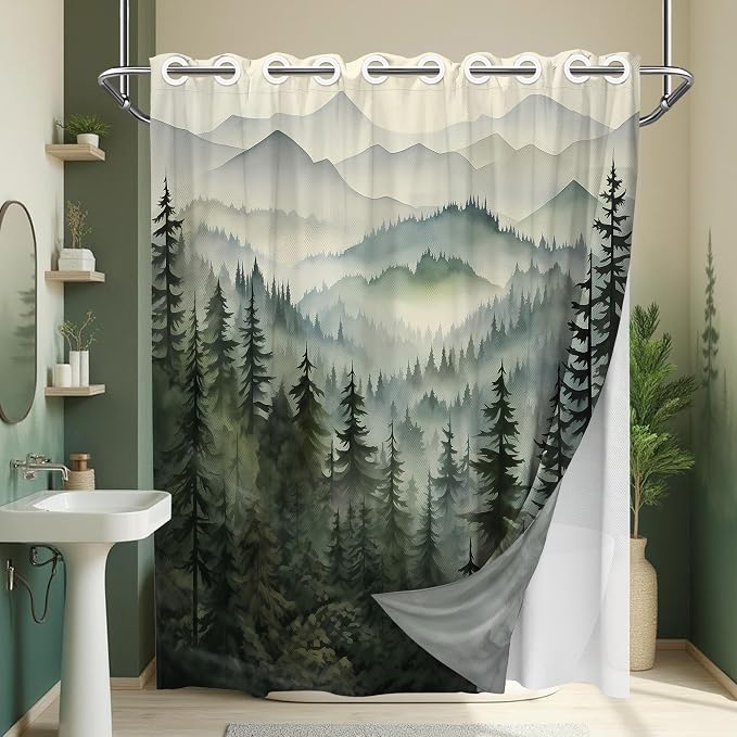 Forest Hookless Shower Curtain - Image 3