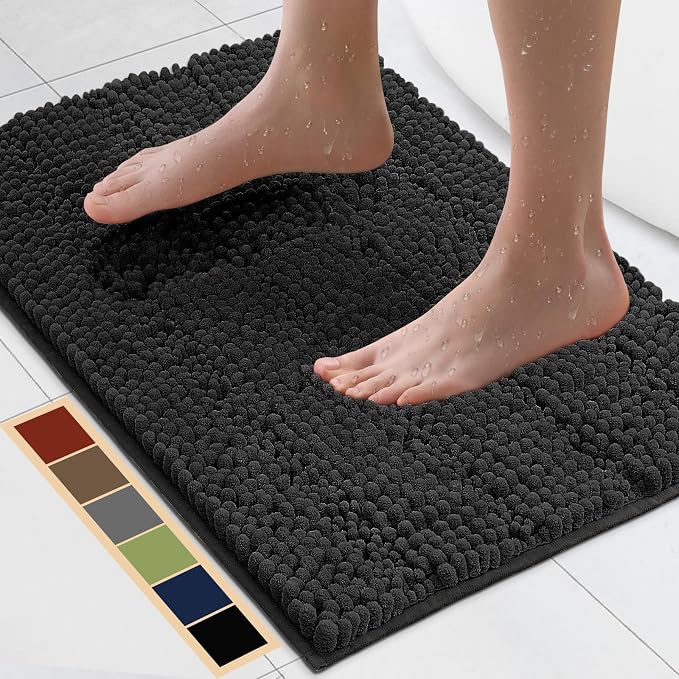 Bcoimo 24"×17" Chenille Bath Mat – Non-Slip by Bcoimo