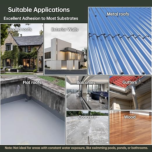 35 oz Gray Roof Sealant Waterproof, Elastomeric Roofing Coating Liquid - Image 4