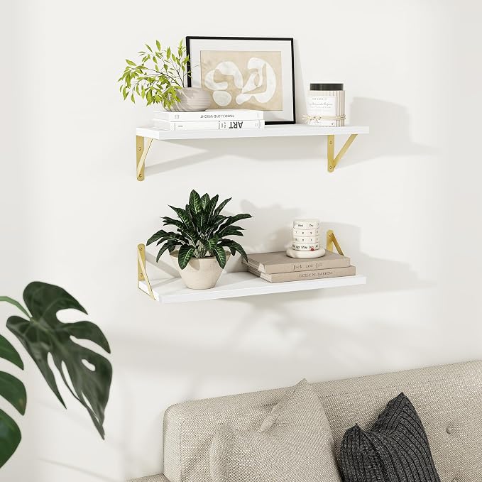 Deep Floating Shelves for Wall, 24W x 8D Wall Mounted Shelves Set of 2 - Image 8
