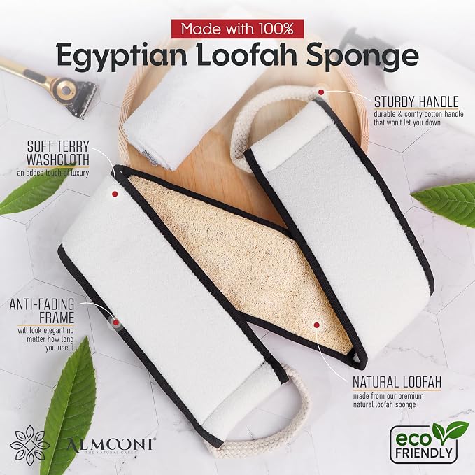 Sturdy Natural Loofah Back Scrubber - Image 2