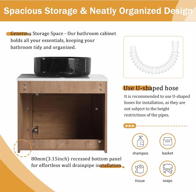 Malwee 24" Floating Bathroom Vanity - Image 6