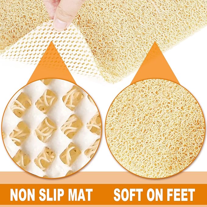 Shower Mats Non Slip for Elderly, 24x47’’Extra Lager Loofah Bath Mats for Shower - Image 4