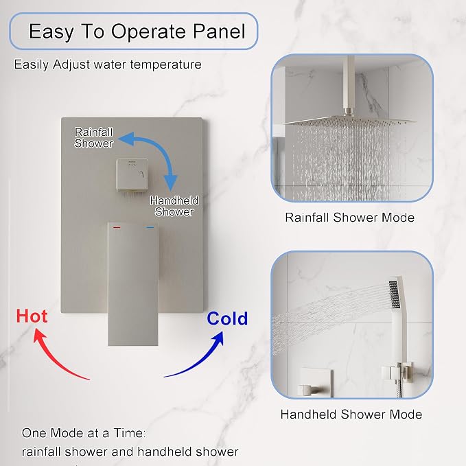 WELLFOR 12-In Ceiling Mount Shower System - Image 4