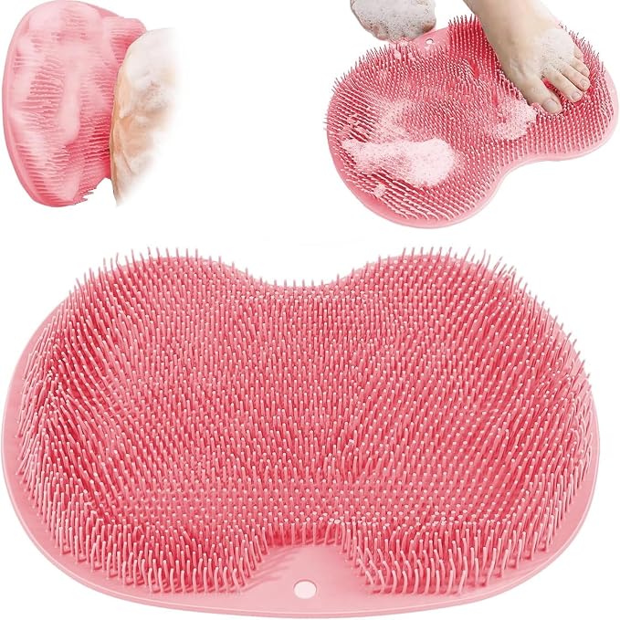 Shower Foot Scrubber Mat with Non-Slip Suction Cups, Exfoliating Foot and Back by Unknown