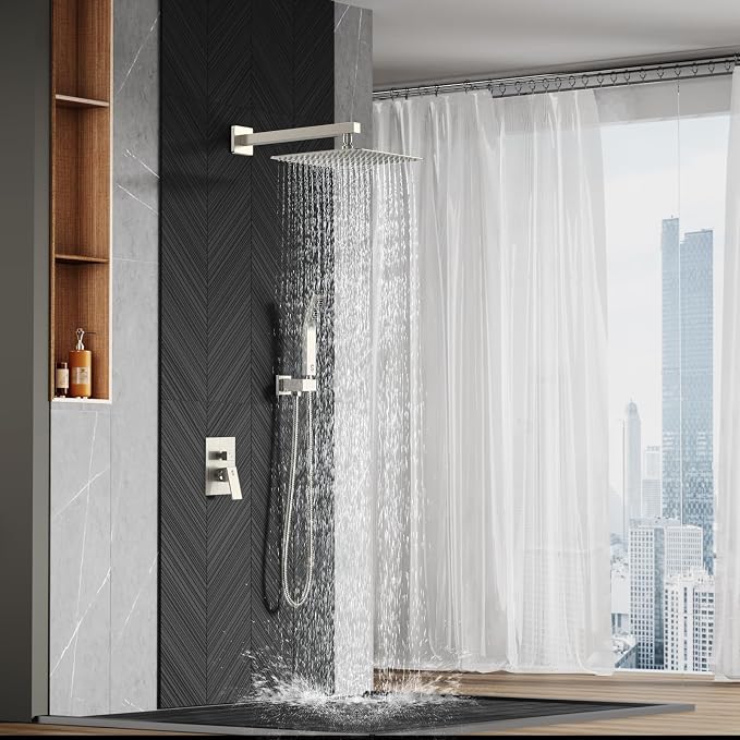 SR SUN RISE 12 Inches Bathroom Luxury Rain Mixer Shower Combo Set Wall Mounted - Image 8