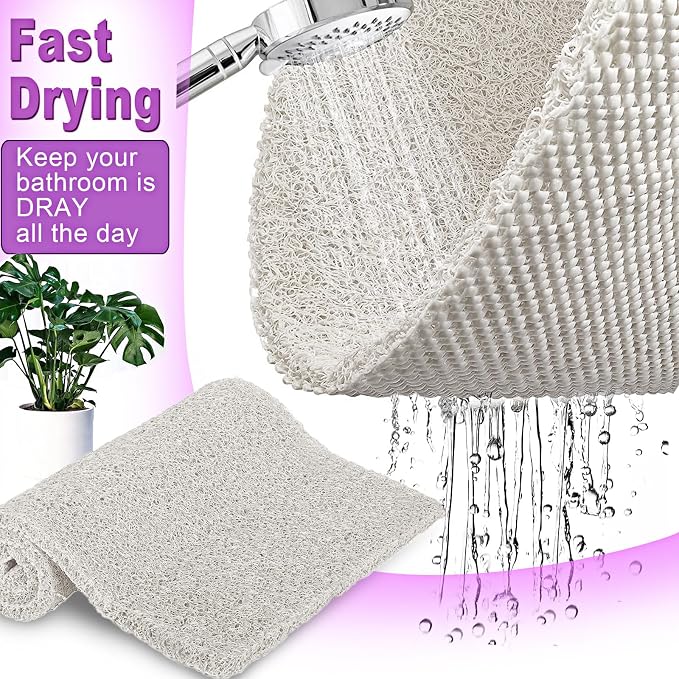Shower Mats Non Slip for Elderly, 24x47’’Extra Lager Loofah Loofah Bath Mats - Image 3