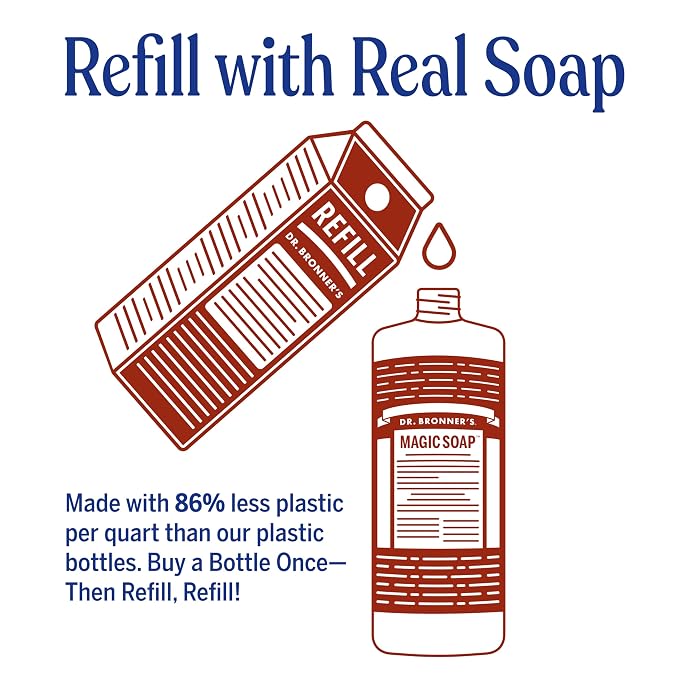 Dr. Bronner's Pure-Castile Liquid Magic Soap Bottle & Refill Carton - Image 2