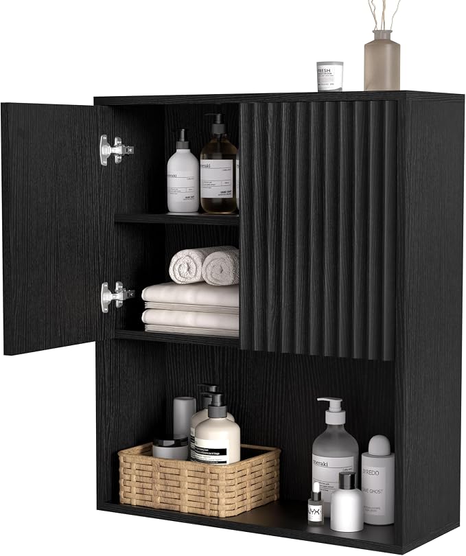 Fluted Bathroom Wall Cabinet Over The Toilet Storage, Wall Mounted Cabinet by NewBeth