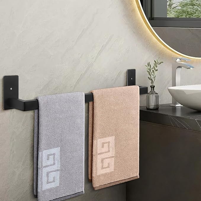 NearMoon Self Adhesive Bathroom Towel Bar, Stainless Steel Square Bath Wall - Image 7