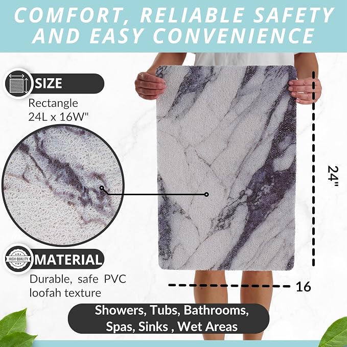 ENKOSI Loofah Non-Slip Shower and Bath Mat - Image 3