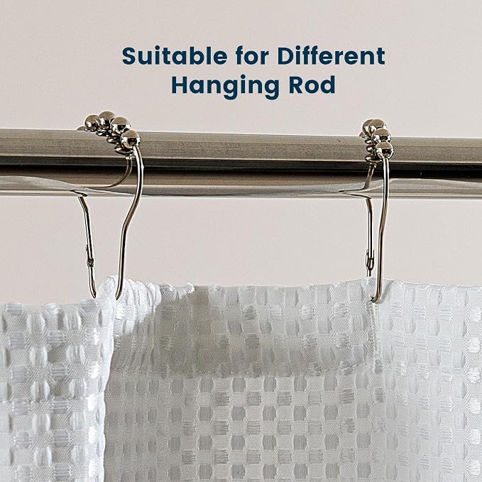SLEEP ZONE Shower Curtain Liner, Waffle Shower Curtains - Image 4