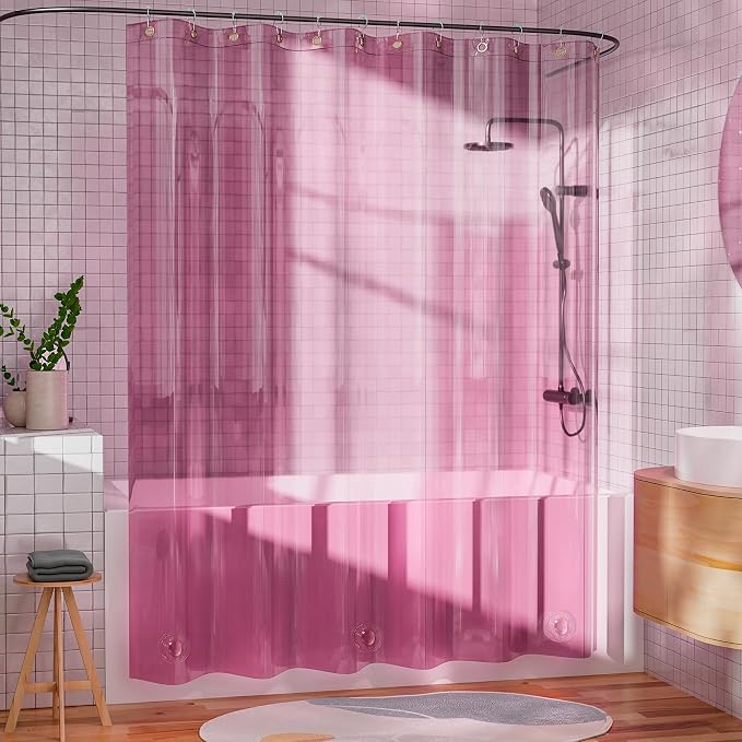 AmazerBath Pink Shower Curtain Liner - Image 8