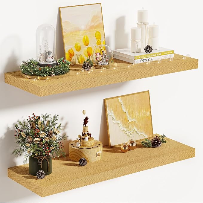 Vivelove 10" Deep Floating Shelves Over Toilet, Modern Rustic Shelves by VIVELOVE
