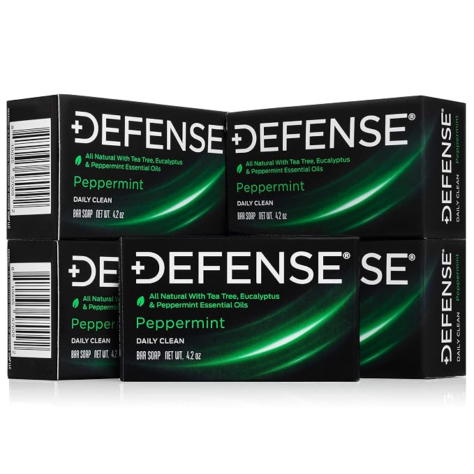 Defense Soap 5pk All Natural Peppermint Bar Soap by DefenseSoap