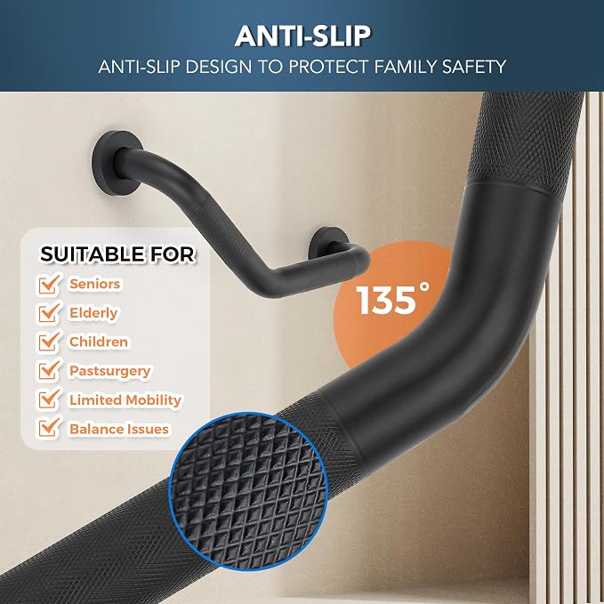Grab Bars for Bathtubs and Showers- 1-1/4 x 16 Angled Shower Grab Bar for - Image 5