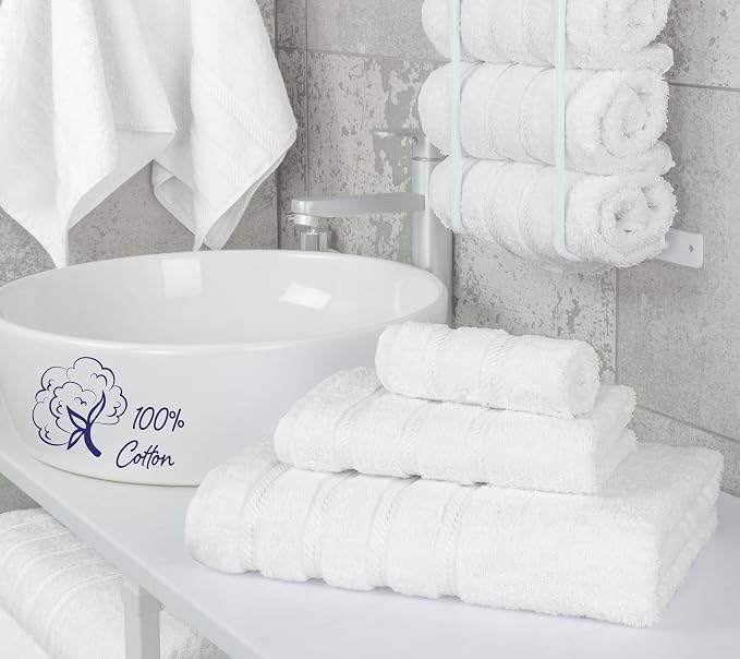 American Soft Linen Premium 3 Piece Towel Set, 1 Bath Towel 1 Hand Towel 1 - Image 3