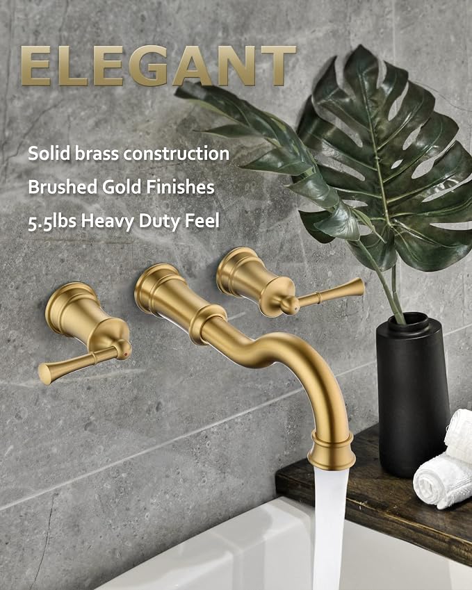 Roman Bathtub Faucet Wall Mount Widespread Tub Filler - Image 4