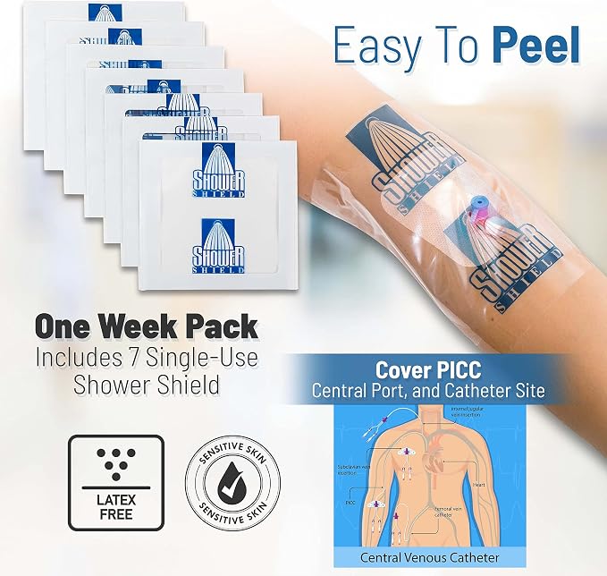 | 10x12 Inch PICC Line Shower Cover | Catheter Shower Cover - Image 2