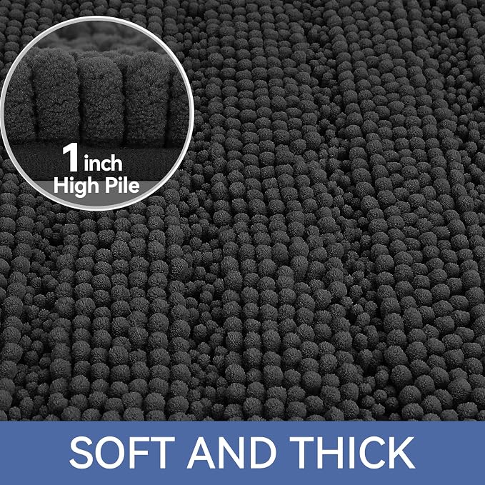 Bcoimo 70"×24" Chenille Bath Mat – Non-Slip - Image 3