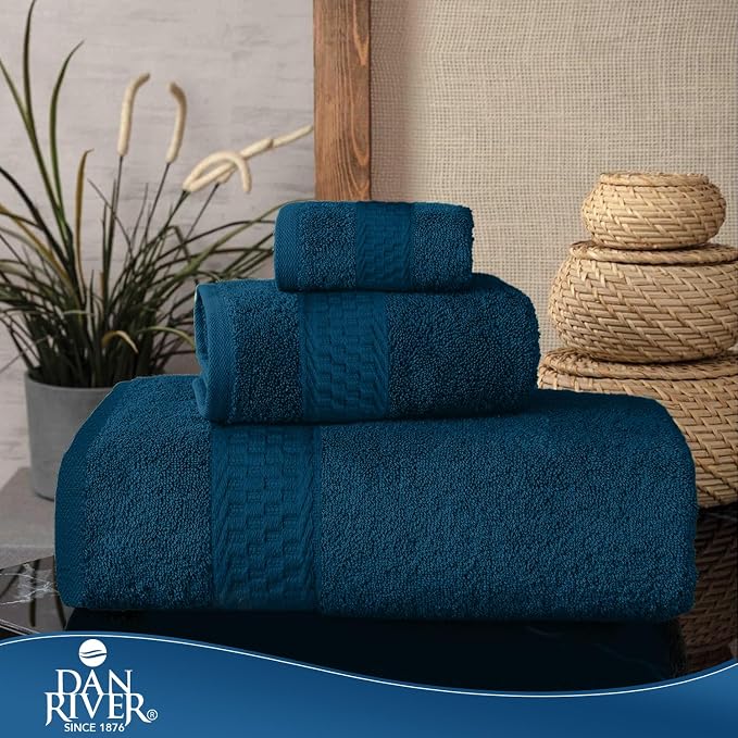 DAN RIVER 100% Ring Spun Cotton 3-Piece Towel Set, Bath Towel, Hand Towel and - Image 7