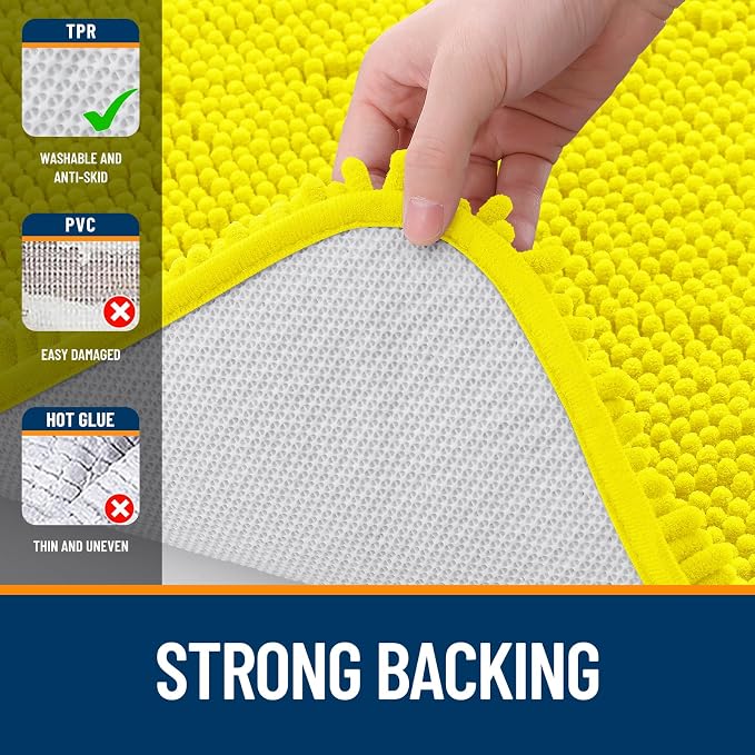 OLANLY Bathroom Rugs 36x24, Extra Soft Absorbent Chenille Bath Rugs, Rubber - Image 6