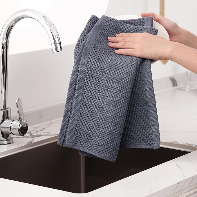 Homaxy 100% Cotton Waffle Weave Kitchen Dish Towels, Ultra Soft Absorbent Quick - Image 4