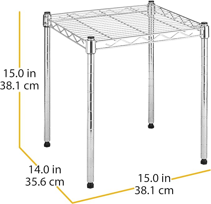 Whitmor Wire Shelving Unit, Metal Storage Shelves, Stacking Shelf - Image 3