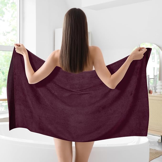 Belizzi Home Cotton 2 Pack Oversized Bath Sheet 35 x 70, Large Bath Sheet - Image 3