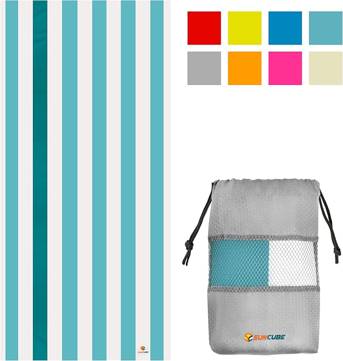 SUN CUBE Microfiber Beach Towel, Quick Dry Sand Free Beach Towel, Lightweight - Image 2