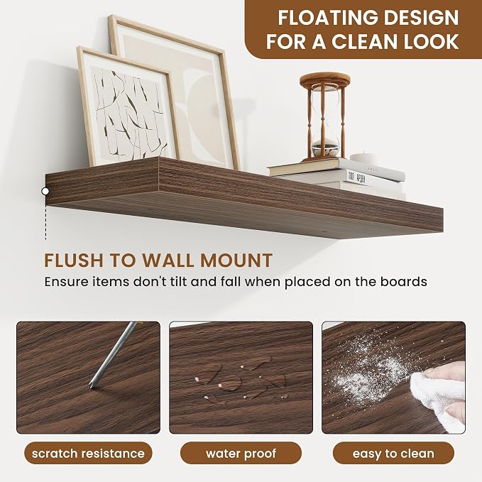 fuqing Floating Shelves for Wall, Wall Mounted Wood Floating Shelf - Image 5
