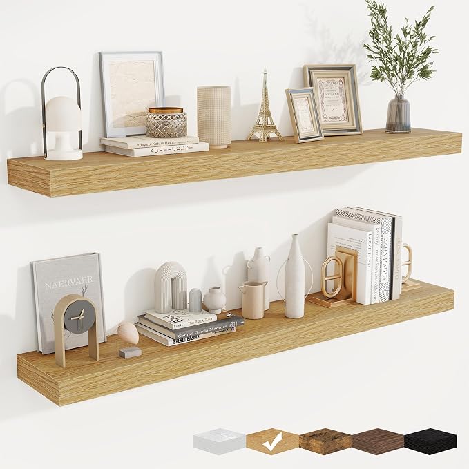 fuqing Floating Shelves for Wall, Wall Mounted Wood Floating Shelf by Fuqing