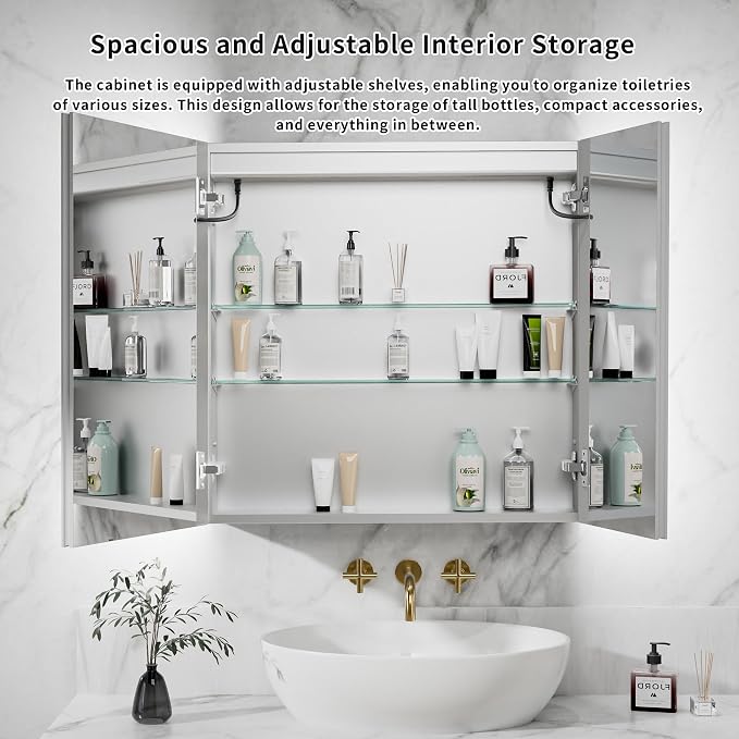 GroGro LED Lighted Bathroom Medicine Cabinet - Image 5