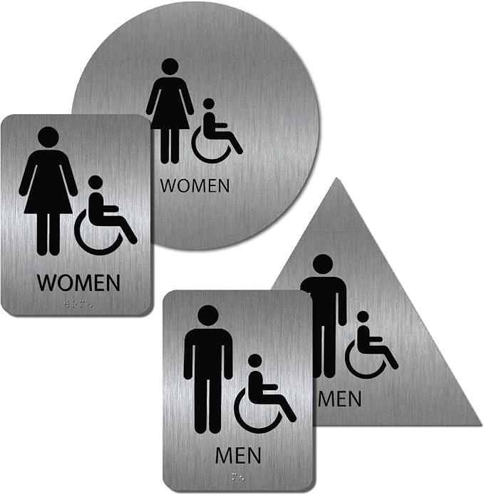 ALPHA DOG ADA SIGNS Bathroom Bundle: Men's Women's Restroom Signs, ADA by AlphaDog