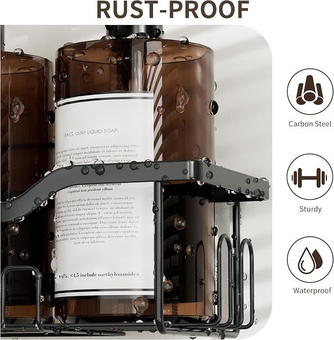 Shower Caddy Hanging 2-Tier Bathroom Organizer - Image 5