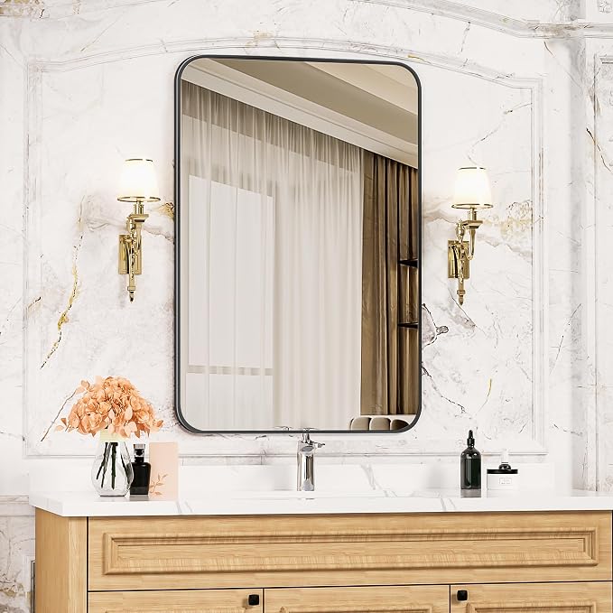 Antok Bathroom Mirror, Decorative Mirrors Vanity Mirror Aluminum Alloy Frame by AntokMirror