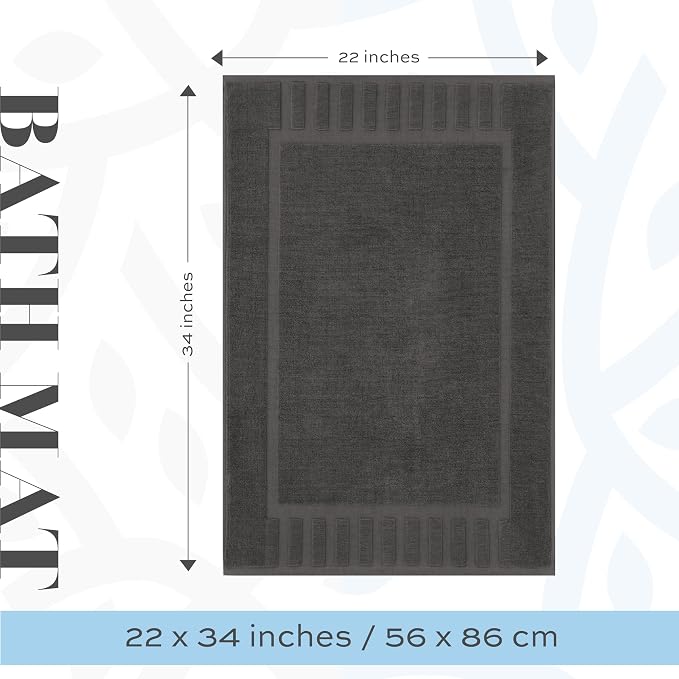 White Classic Luxury Bath Mat Floor Towel Set - Image 3