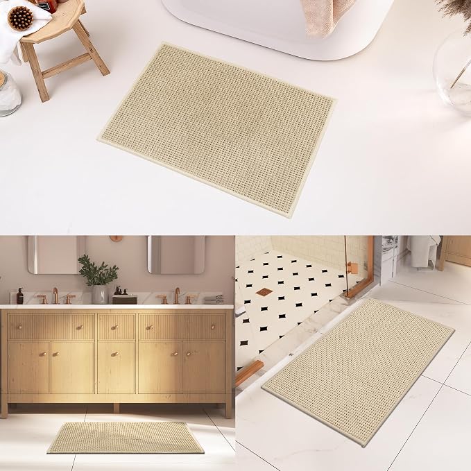 GRANNY SAYS Beige Bathroom Rugs Non Slip Washable, Absorbent Bath Mats - Image 9